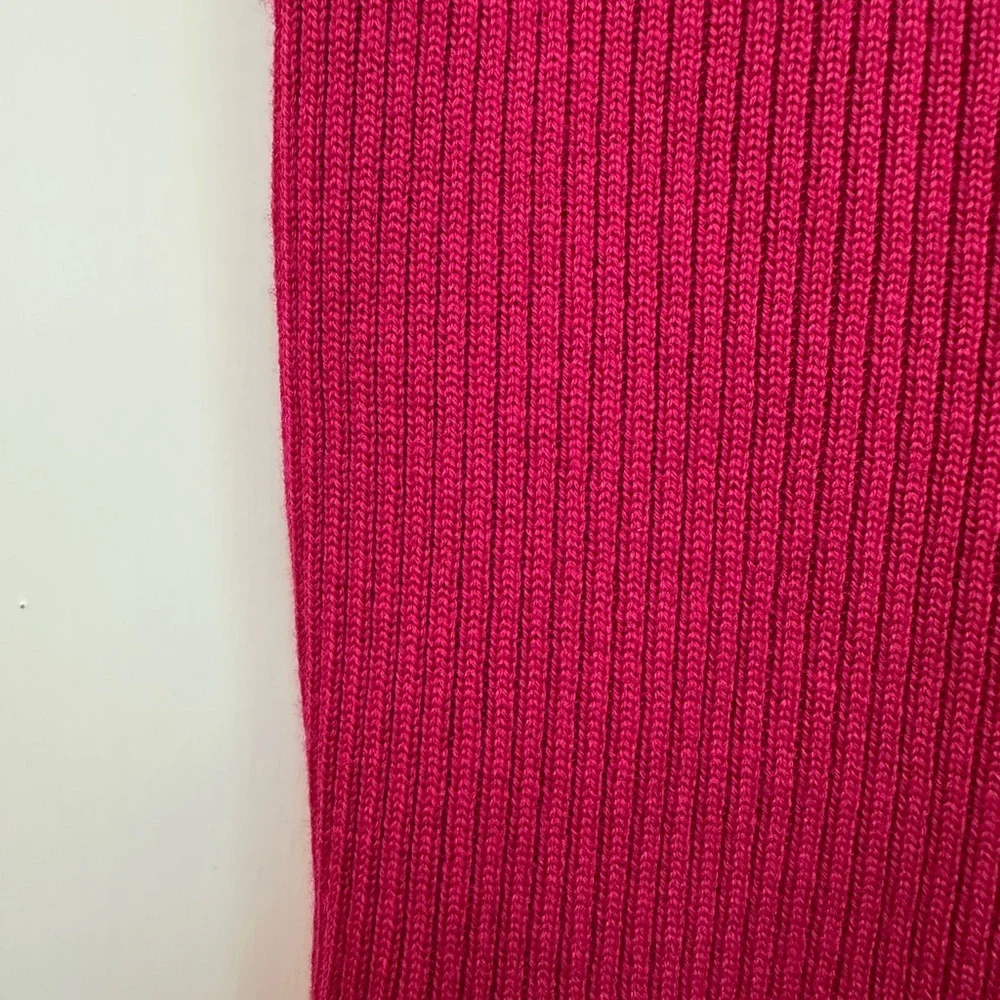 St. John Wool Magenta Shimmer Metallic Ribbed Striped Sleeveless Sweater Size S - Picture 5 of 10
